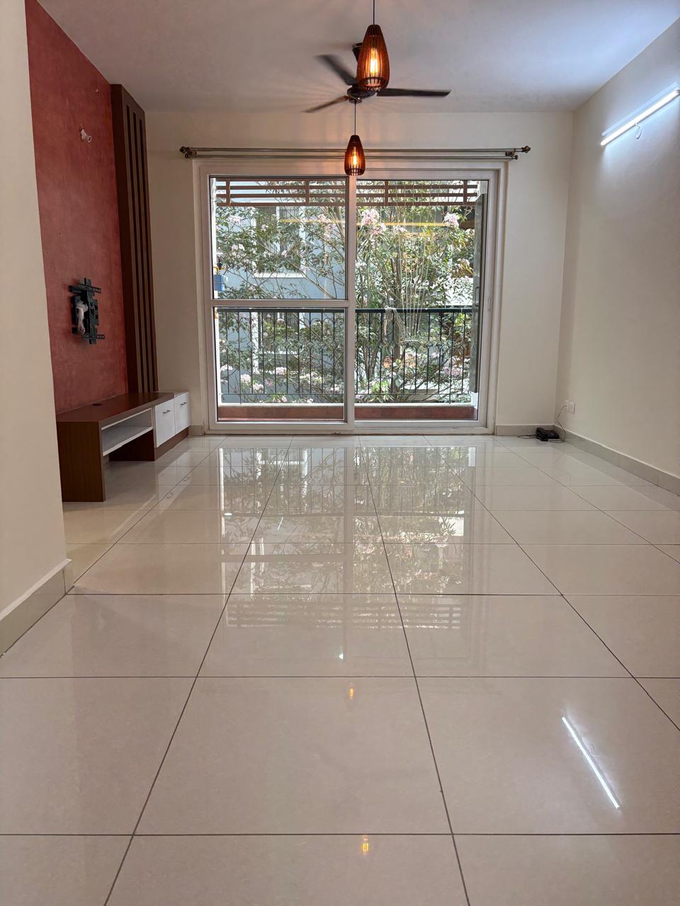 Single-Disc Machine Scrubbed Hallway Floor
